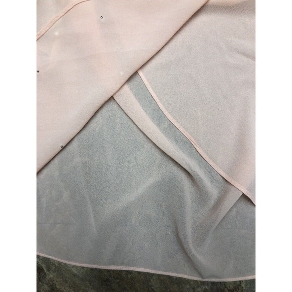 Marineblu Sz S Blush Pink Sleeveless Draped Back Blouse Pearl Front Tank Top - Picture 4 of 9
